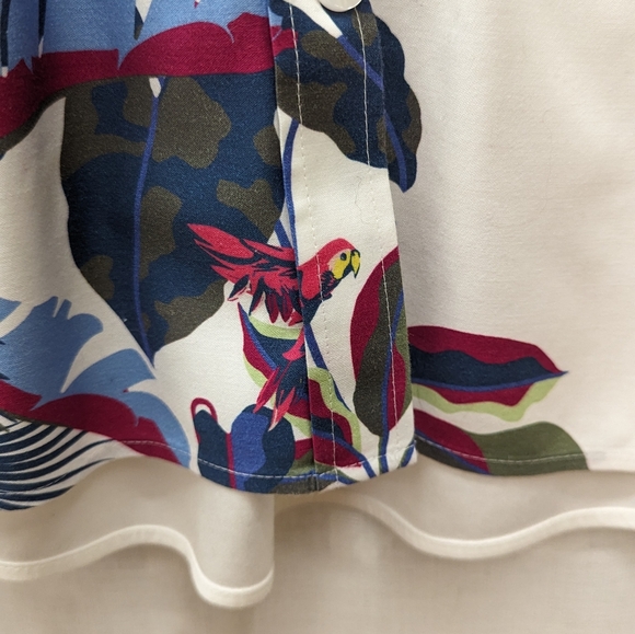 Chicos No Iron 3/4 Sleeve Stretch Button Down Rainforest Shirt Sz 2 - Picture 6 of 7